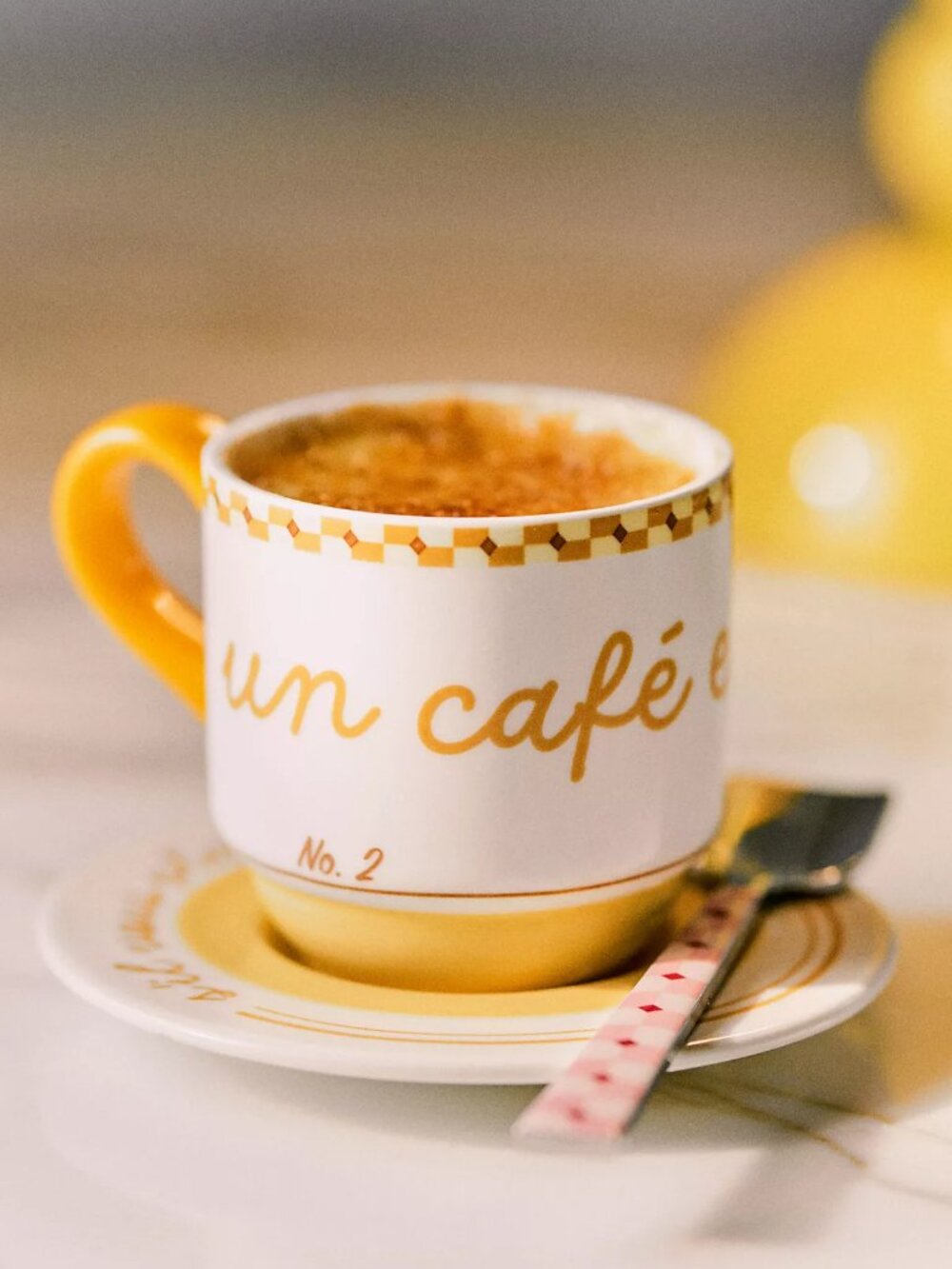 Anthropologie Café Violette Handpainted Stoneware Espresso Cup & Saucer - Picture 3 of 3